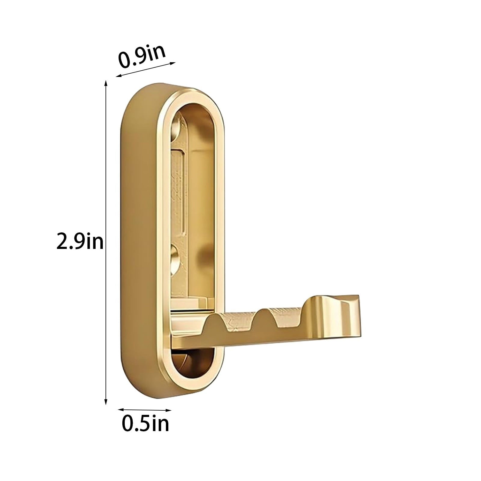 Folding Coat Hook, Heavy Duty Wall Hooks Made of Zinc Alloy, Foldable Gold Wall Hooks for Hanging Coats, Scarves, Hats, Bathrobes, Keys, Bags (Gold/1 Pcs) 2.9x0.9 2.9" x 0.9" Gold