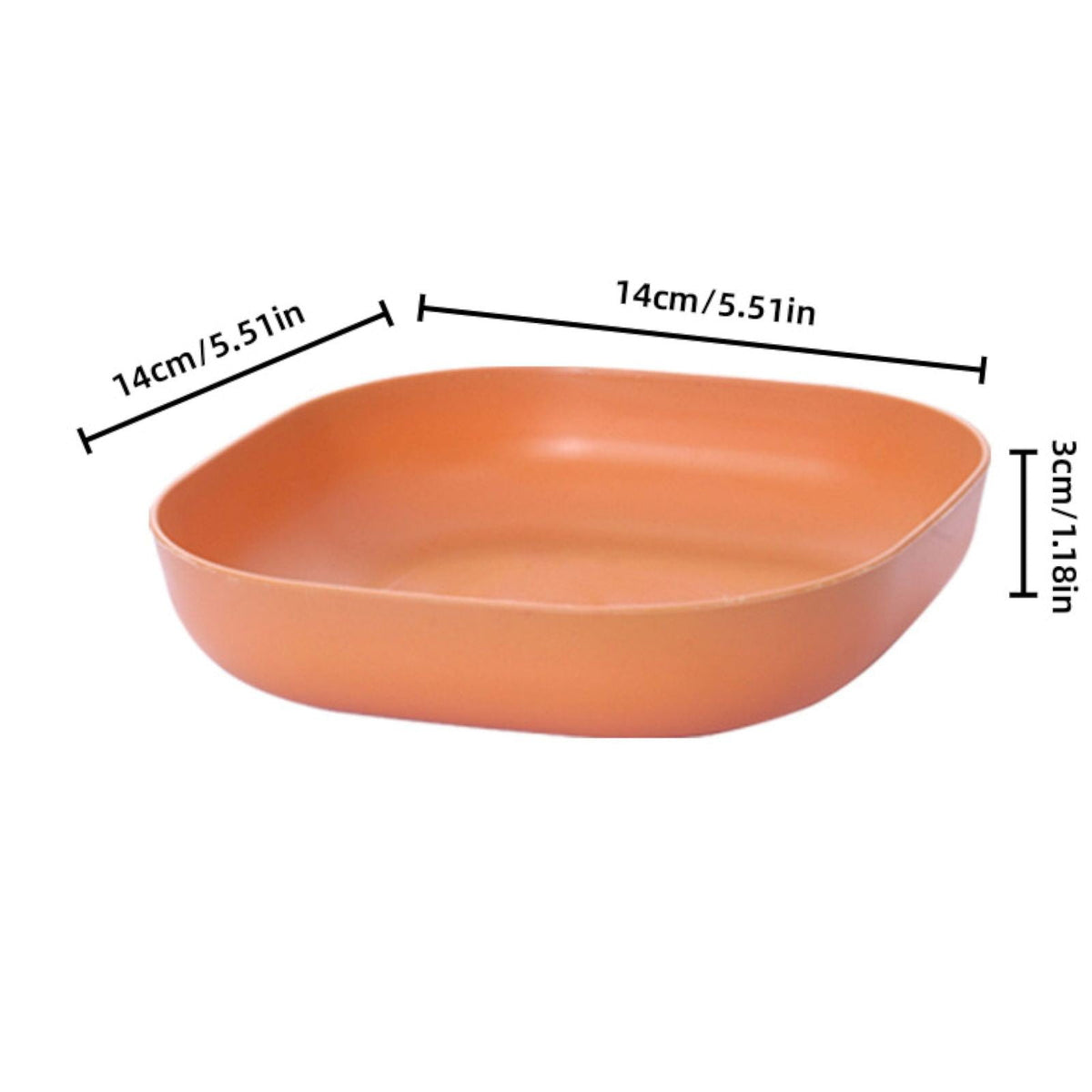 1Pc Square Cereal Bowls,Plastic Small Bowls For Kitchen,Reusable Lightweight Dinner Plate,Plastic Square Bowl,6 Inch Shallow Serving Bowls For Soup Salad Oatmeal Snack Dessert Ice Cream,Orange 5.51" x 5.51" x 1.18" Green