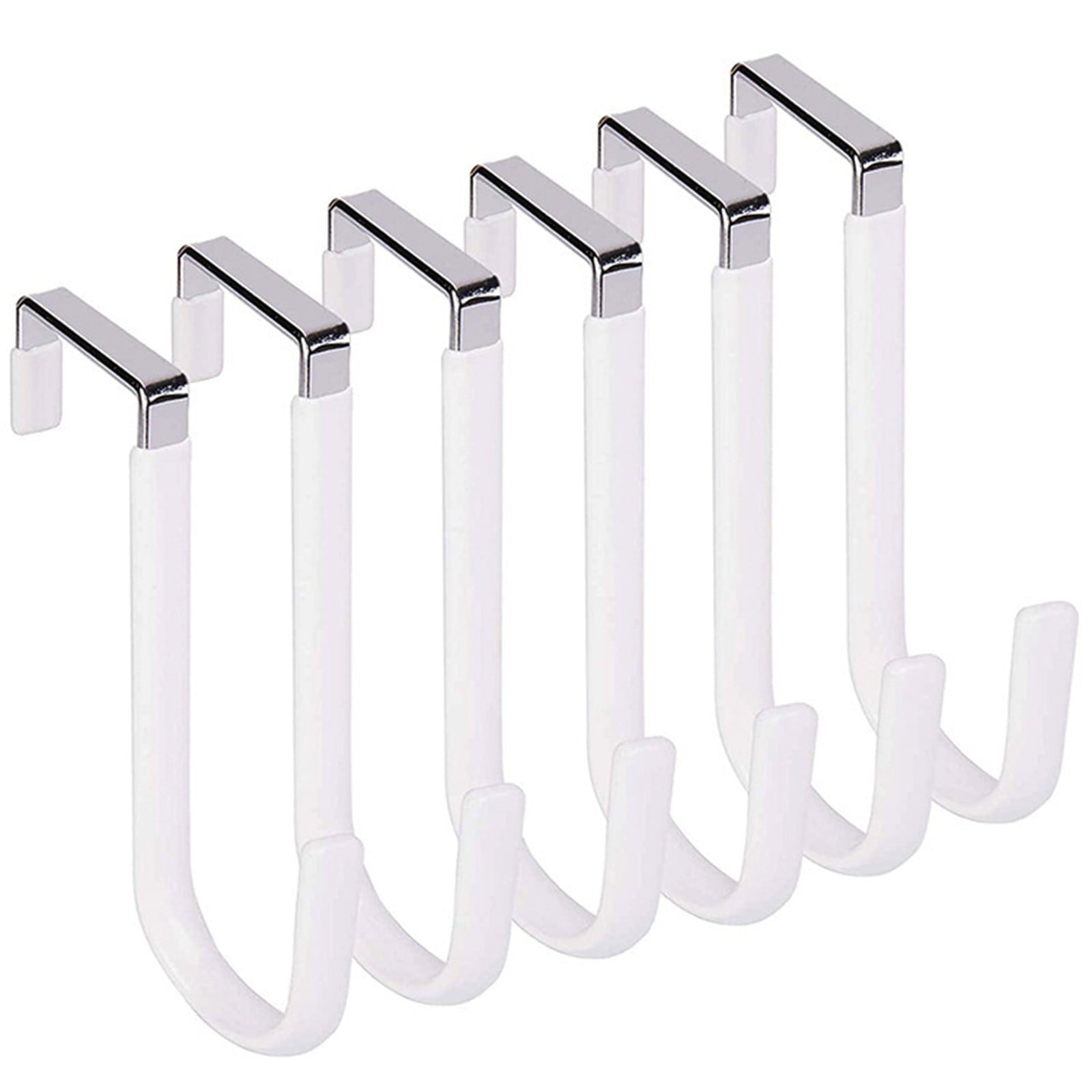 Over the Door Hook,1 Pack Over The Door Hooks Rubber Scratches,Sturdy Metal Single Over Door Hooks,Door Hanger Hook Door Hooks for Hanging,Towels,Clothes,Bathroom,Hold Up to 20Lbs(White) Black