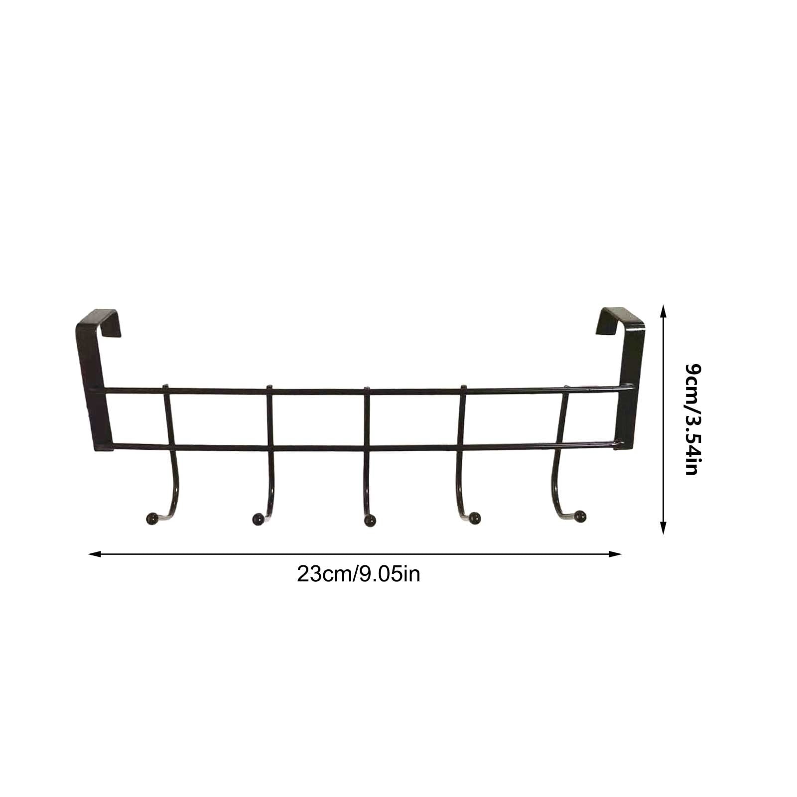 Over The Door Hooks For Hanging, Over The Door Hanger, Over The Door Organizer,Over The Door Towel Rack For Bathroom With 5 Coat Hooks, Bathroom Towel Holder Towels Hanger,Bedroom Door Hooks,(Black) Black