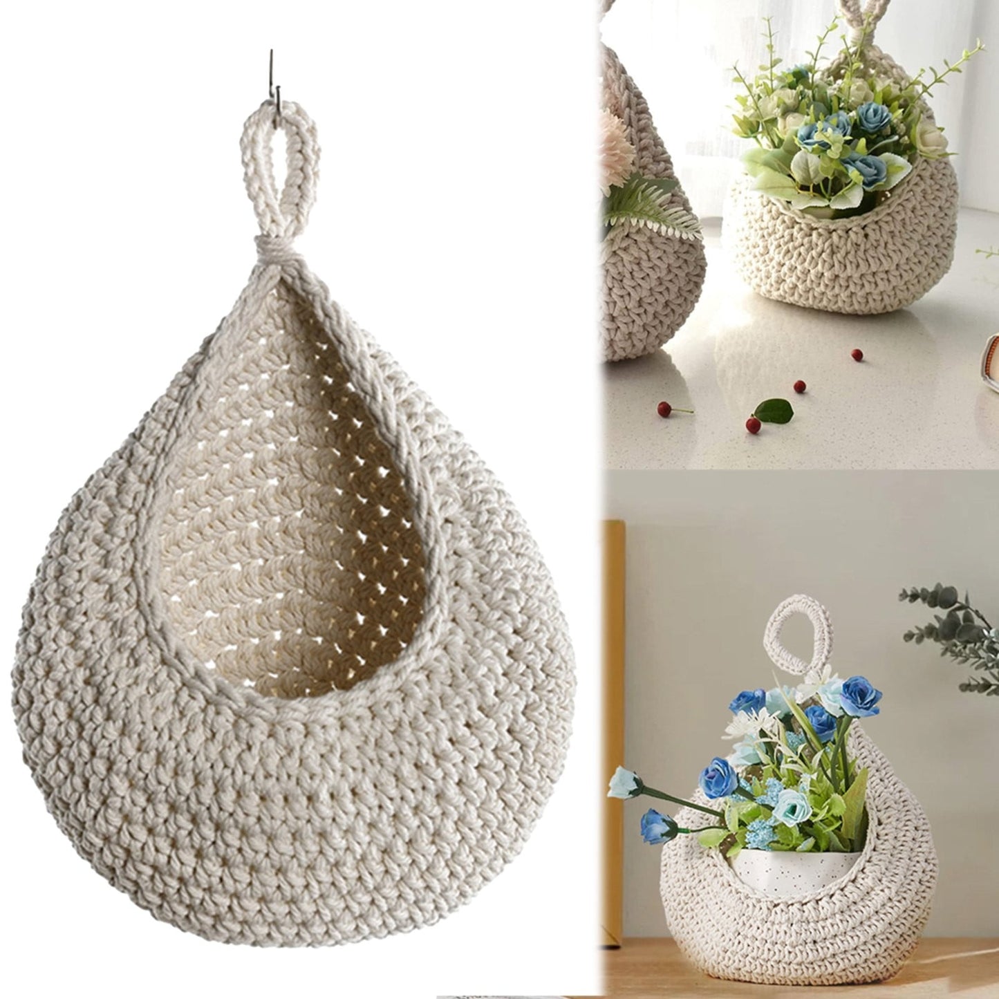 Woven Breads Baskets, Oval Small Fruit Baskets, Stackable Plastic Wicker Baskets for Serving Vegetables, Kitchen, Restaurant, Outdoor, Imitation Rattan, 1 Pcs, 7.48x5.11x2.75 12.99" x 10.63" Beige