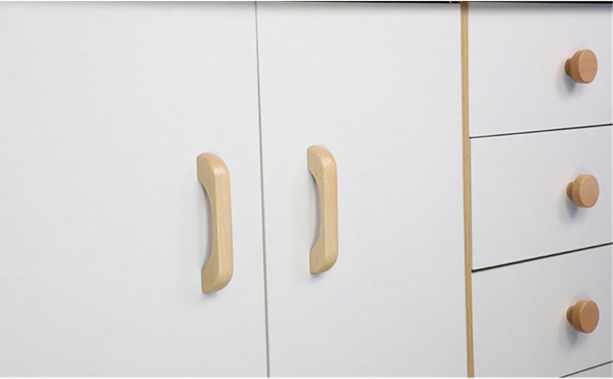 Furniture handles - Kitchen handles - Door handles - Cabinet handles - Drawer knobs - Furniture fittings - Kitchen fittings - Handles - Walnut - Wood - Wooden - Kitchen renovation - Modern - Black walnut - Bridge shape - Pitch 128mm - Walnut - Set of 4