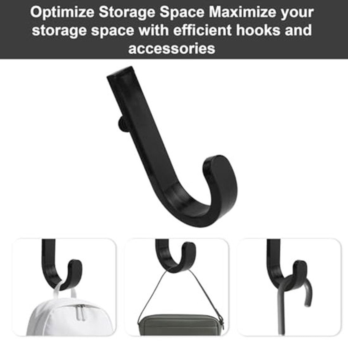 Set of 16 Storage Hooks for Suncast, 5 Black J-Shaped Tool Hooks Organizer with Long Wrench Short Screw Compatible with Suncast/Craftsman Storage Accessories