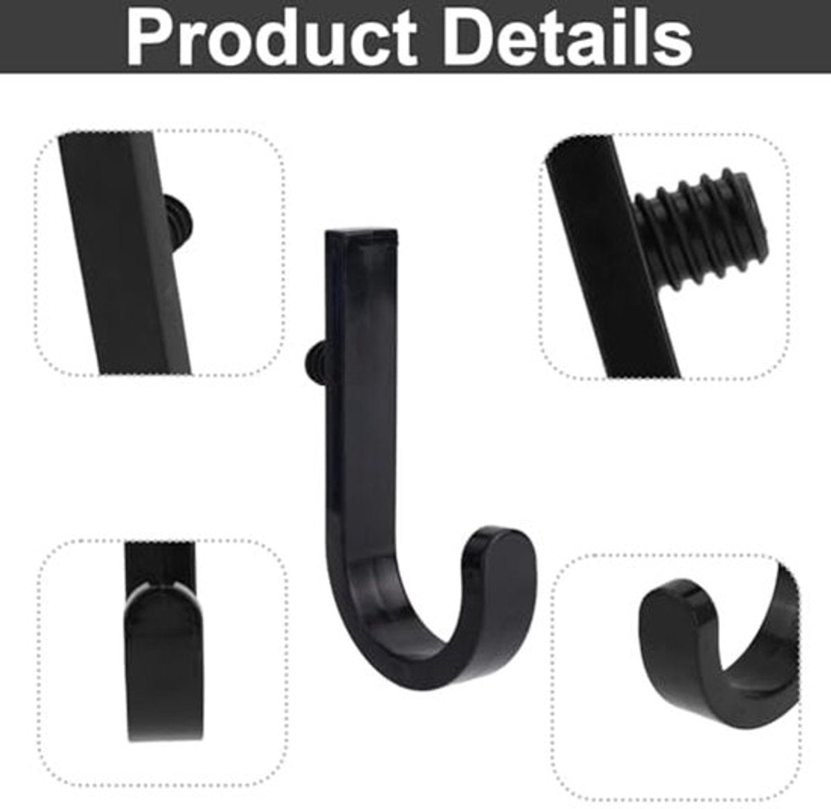Set of 16 Storage Hooks for Suncast, 5 Black J-Shaped Tool Hooks Organizer with Long Wrench Short Screw Compatible with Suncast/Craftsman Storage Accessories