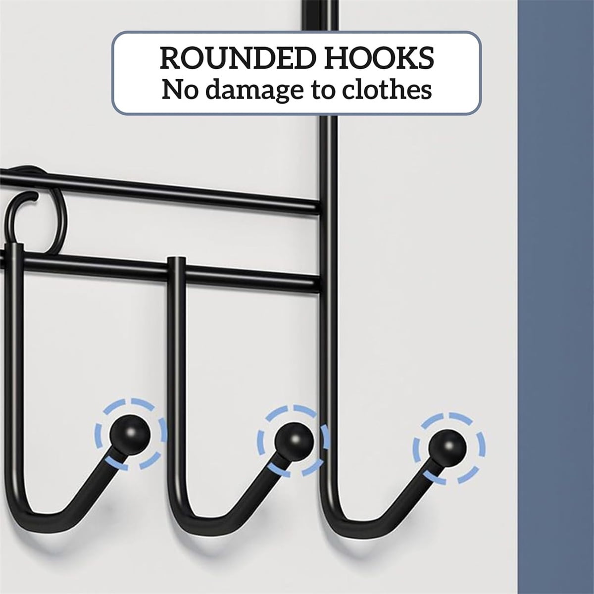 Tutuviw Over the Door Hook,Cat Design Wall Hooks Over Door Hook with 7 Hooks for Back of Bedroom Bathroom Door Punch-Free Coat Rack Organizer Clothes Key Holder Towel Door Coat Hanger,Black Brown