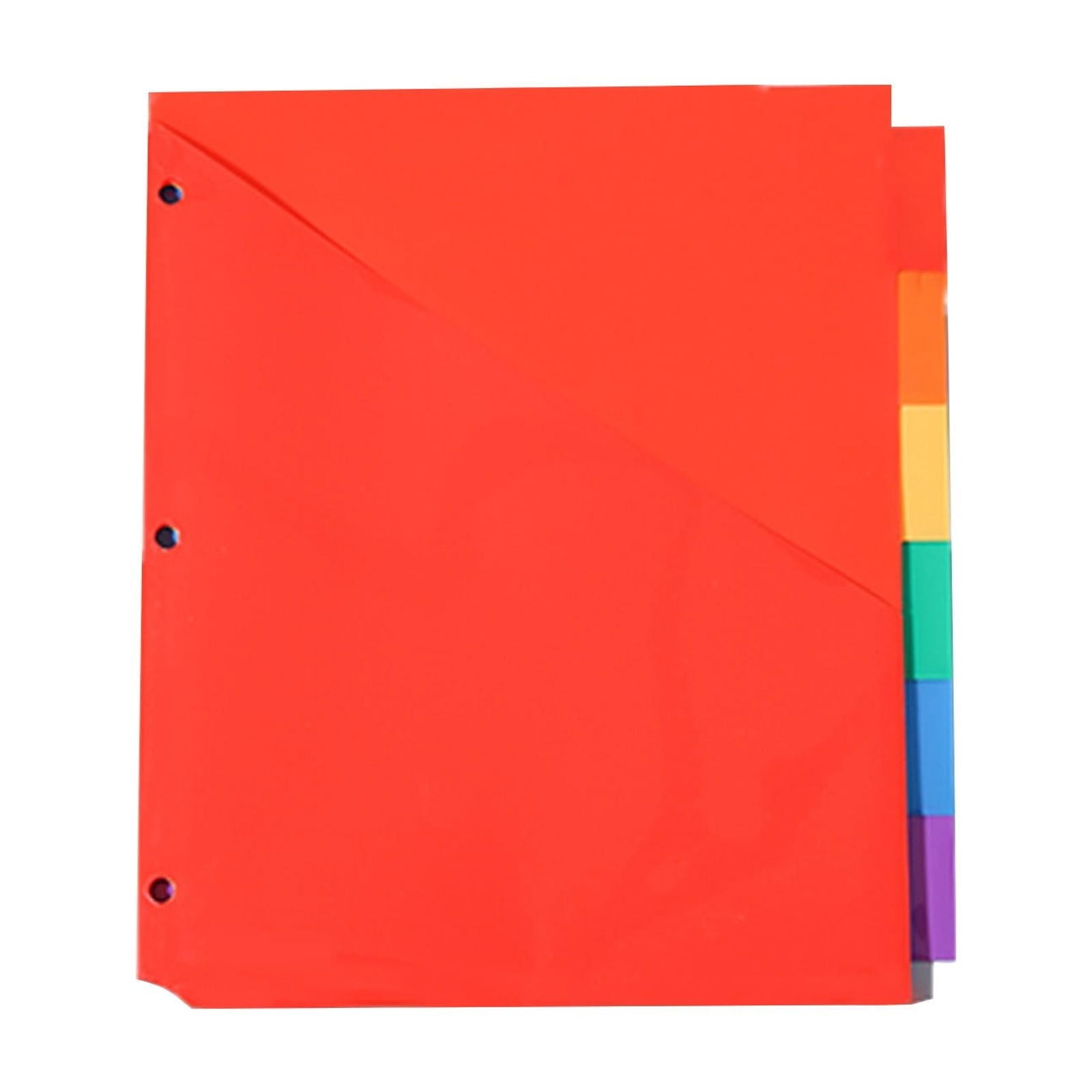 Durable Multicolor 3-Ring Binder, Plastic Divider Set with Tab Labels, Frosted Waterproof Folder Inner Page Binder, 3-Hole Punched, for Office and Organization, Letter Size 6-Tab Dividers Multicolor