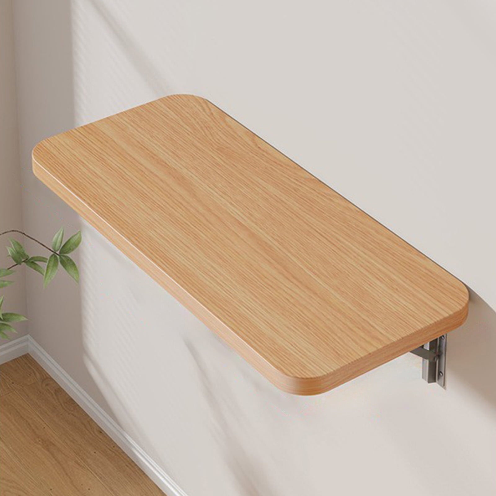 Floating Balcony Railing Table, Outdoor Indoor Wall Mounted Folding Table, Wall Mounted Shelves, Wall Foldable Shelves, Board Shelves, for Bedroom, Living Room, Kitchen Brown