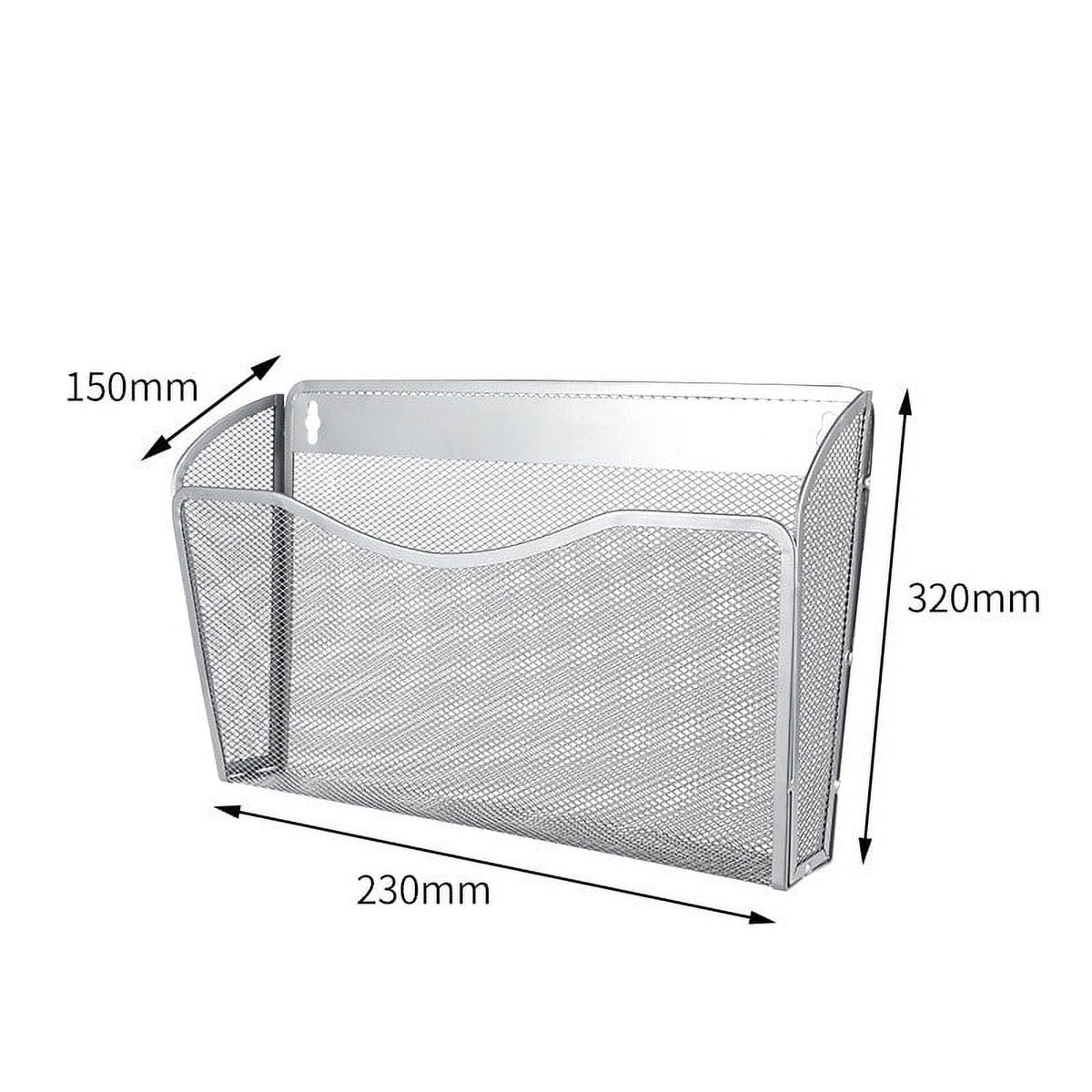 Tutuviw Wall Mount File Organizer Metal Letter Size, Black Silver