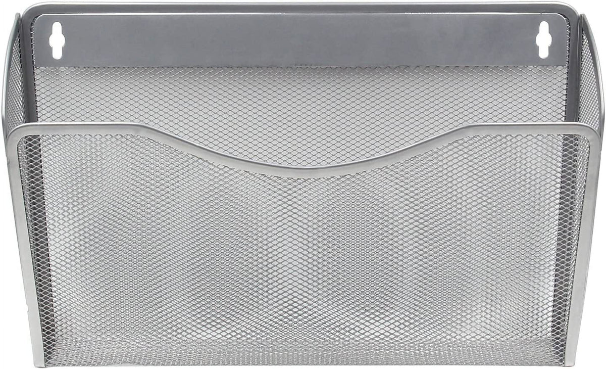 Tutuviw Wall Mount File Organizer Metal Letter Size, Black Silver