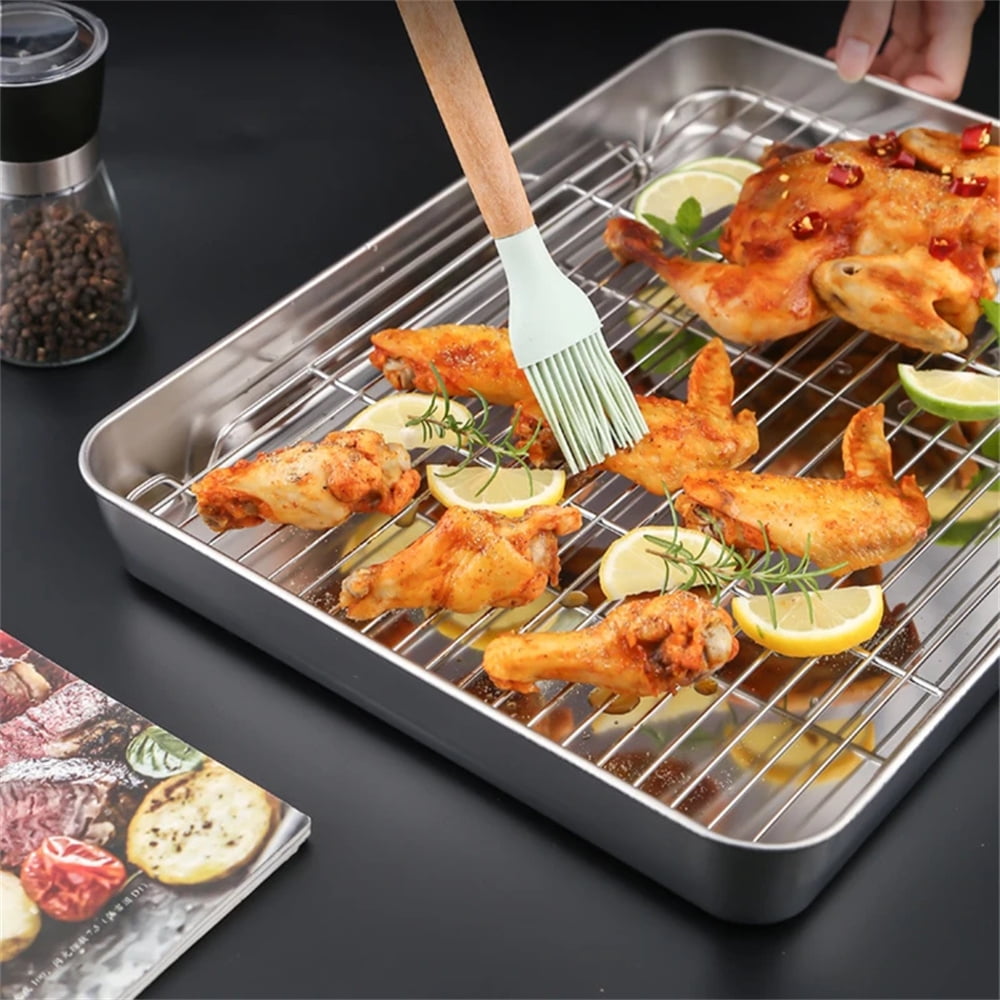 Baking Sheet With Cooling Rack, Half Sheet Pan With Wire Rack Set, Oven Baking Tray and Rack Set,15.75x11.8inch,Non Toxic & Easy Clean,Heavy Duty 9"