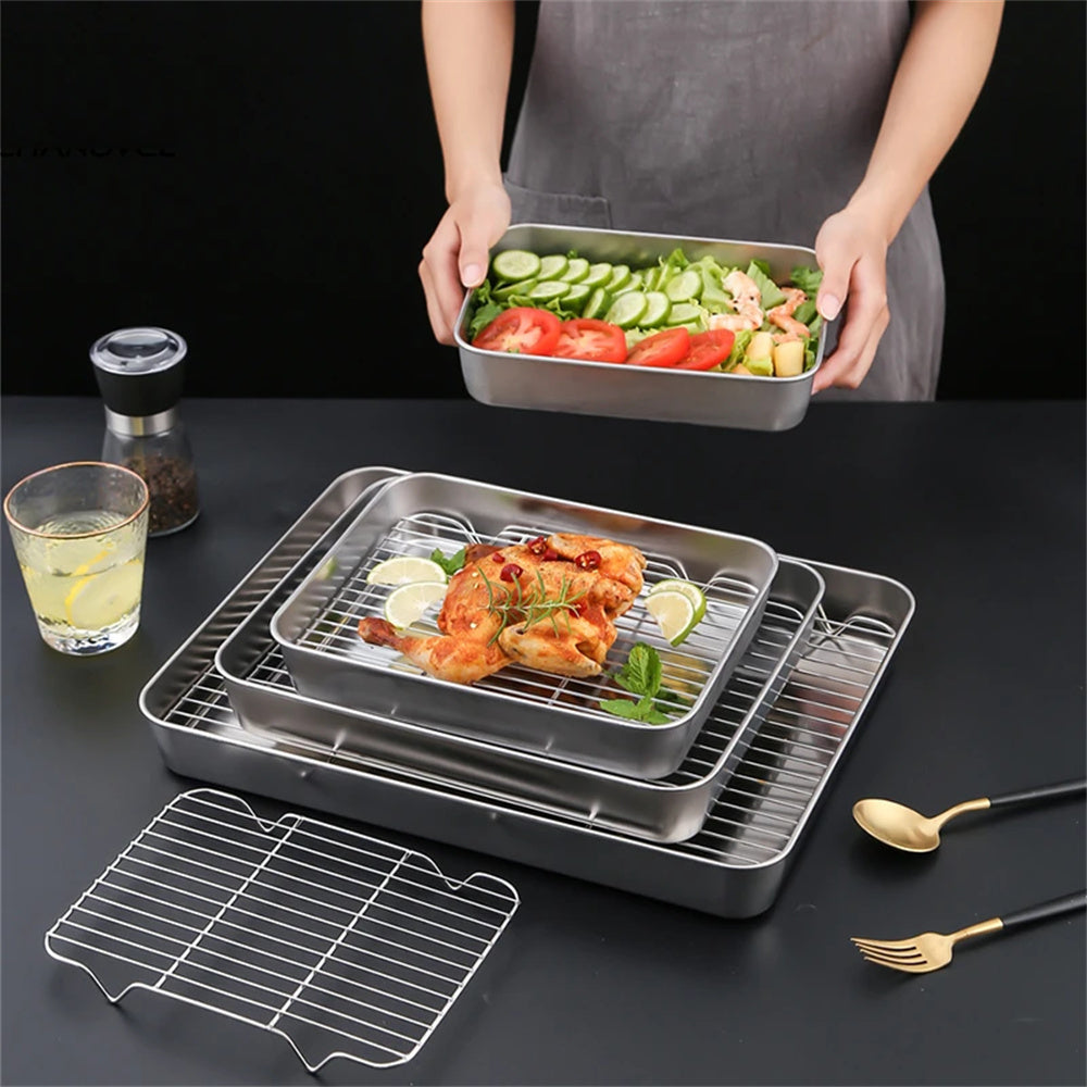 Baking Sheet With Cooling Rack, Half Sheet Pan With Wire Rack Set, Oven Baking Tray and Rack Set,15.75x11.8inch,Non Toxic & Easy Clean,Heavy Duty 9"