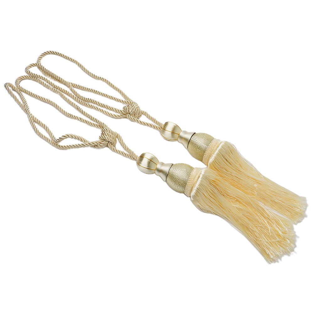 Bosisa 2pcs Large Tie Backs Ball Tassel Curtain Rope Tieback Gold