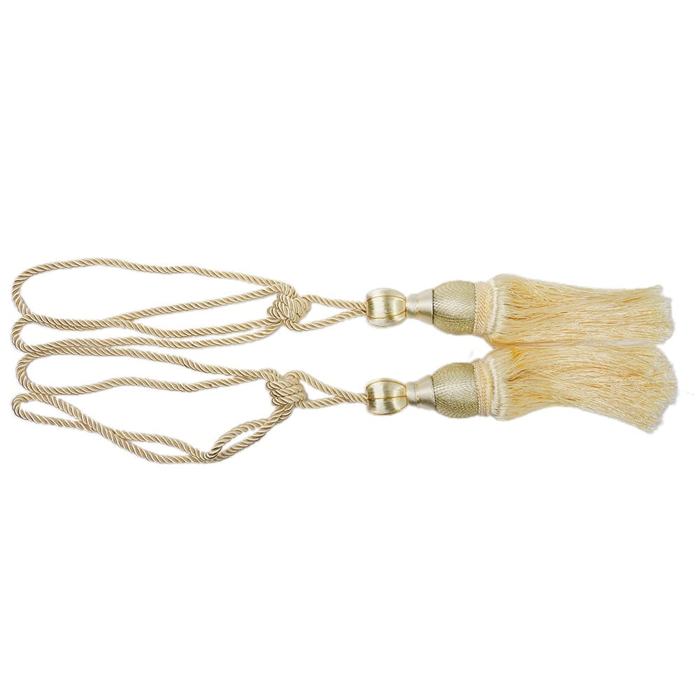 Bosisa 2pcs Large Tie Backs Ball Tassel Curtain Rope Tieback Gold