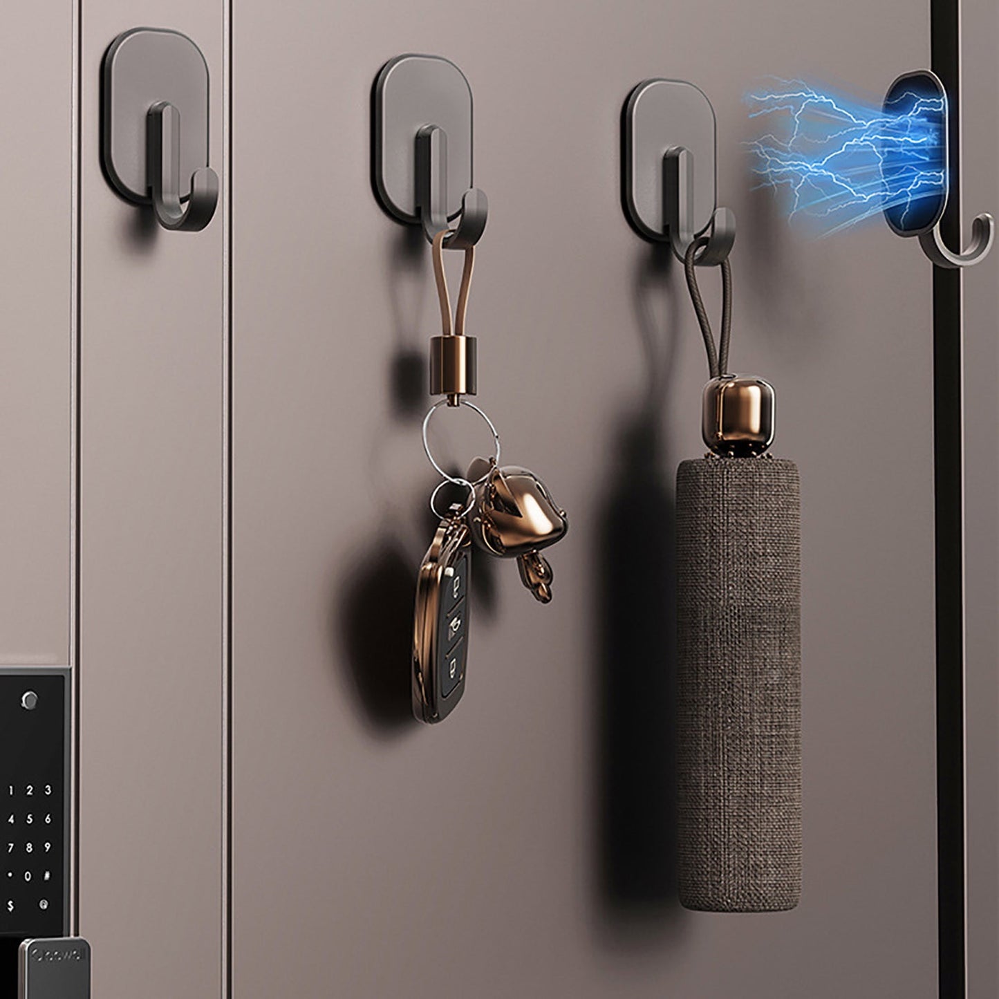 Magnetic Hook for Kitchen Refrigerator, Magnets Hooks Key Towel Storage Holder Bathroom Hangers, Strong Magnet Bar Hooks Storage Hanger Hanging Kitchen Utensil Black