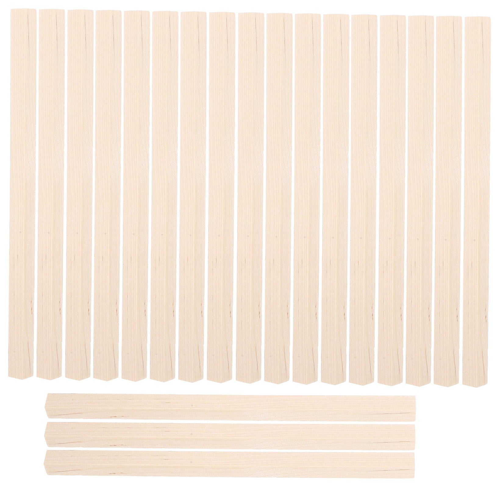 HOOWIFFY 20Pcs Beige Wooden Dowel 1.6X0.4X0.4In Square Dowels For