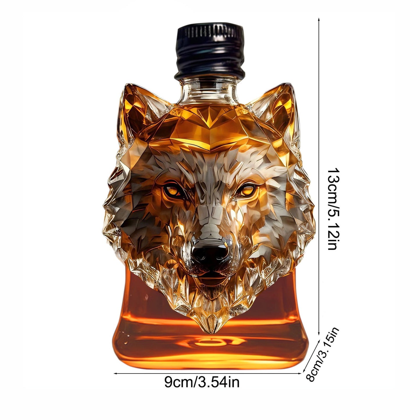 Wolf Whiskey Bottle, Funny Wolf Whiskey Bottle, 3D Wolf Shape Glass, Wine Decanter for Men Dad, Home Bar Dachshund Lover Decor D