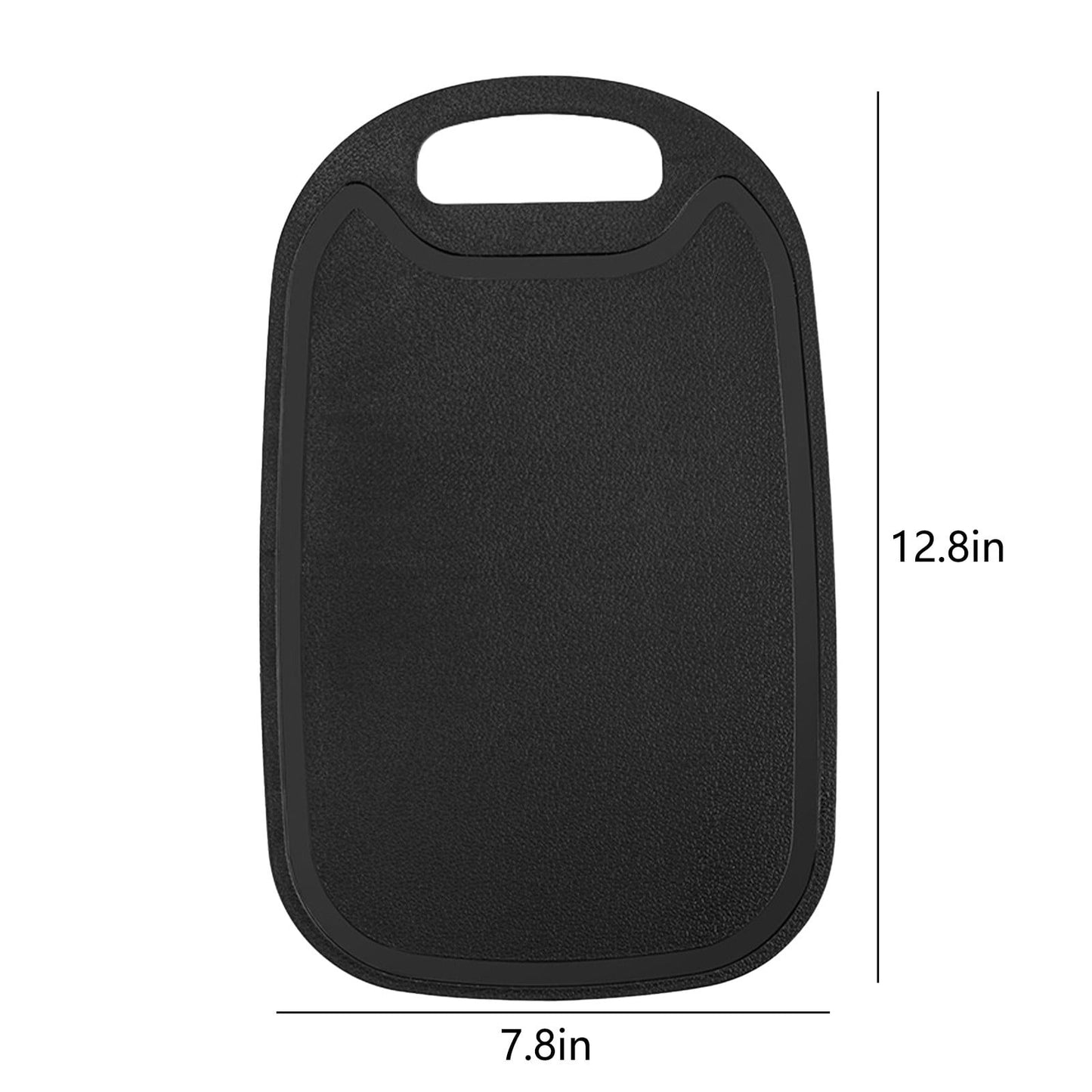 Plastic Cutting Boards for Kitchen Dishwasher Safe, Double-sided Design Extra Large Cutting Board for Meat , Easy Grip Handle, Non-Slip, with Grinding Area 12.8" x 7.8" x 0.1" Black