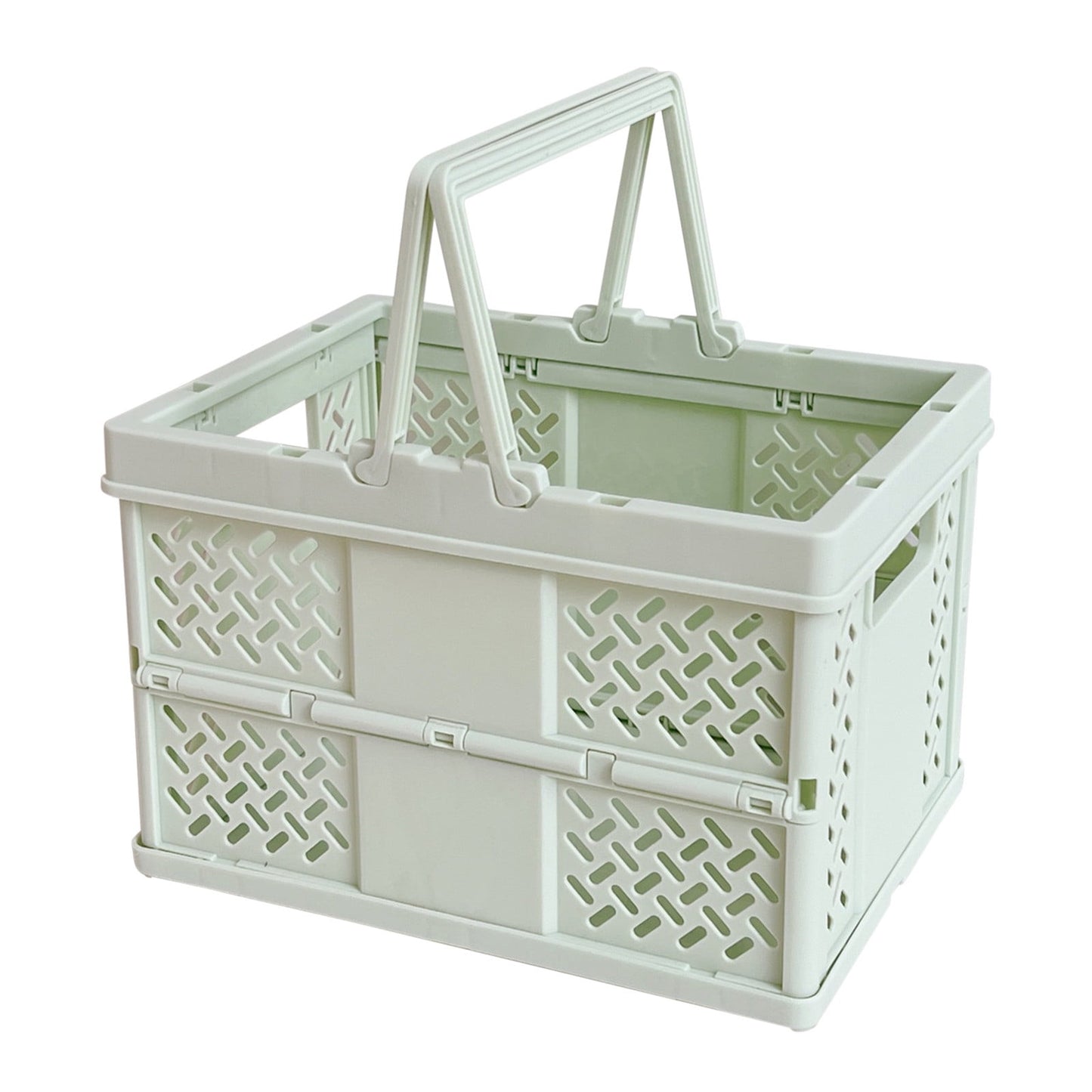 Large Picnic Basket, Collapsible Picnic Basket, Basket With Handle, Beach Picnic Basket, For Home, Kitchen, Camping, Picnic, Beach, Shopping Green