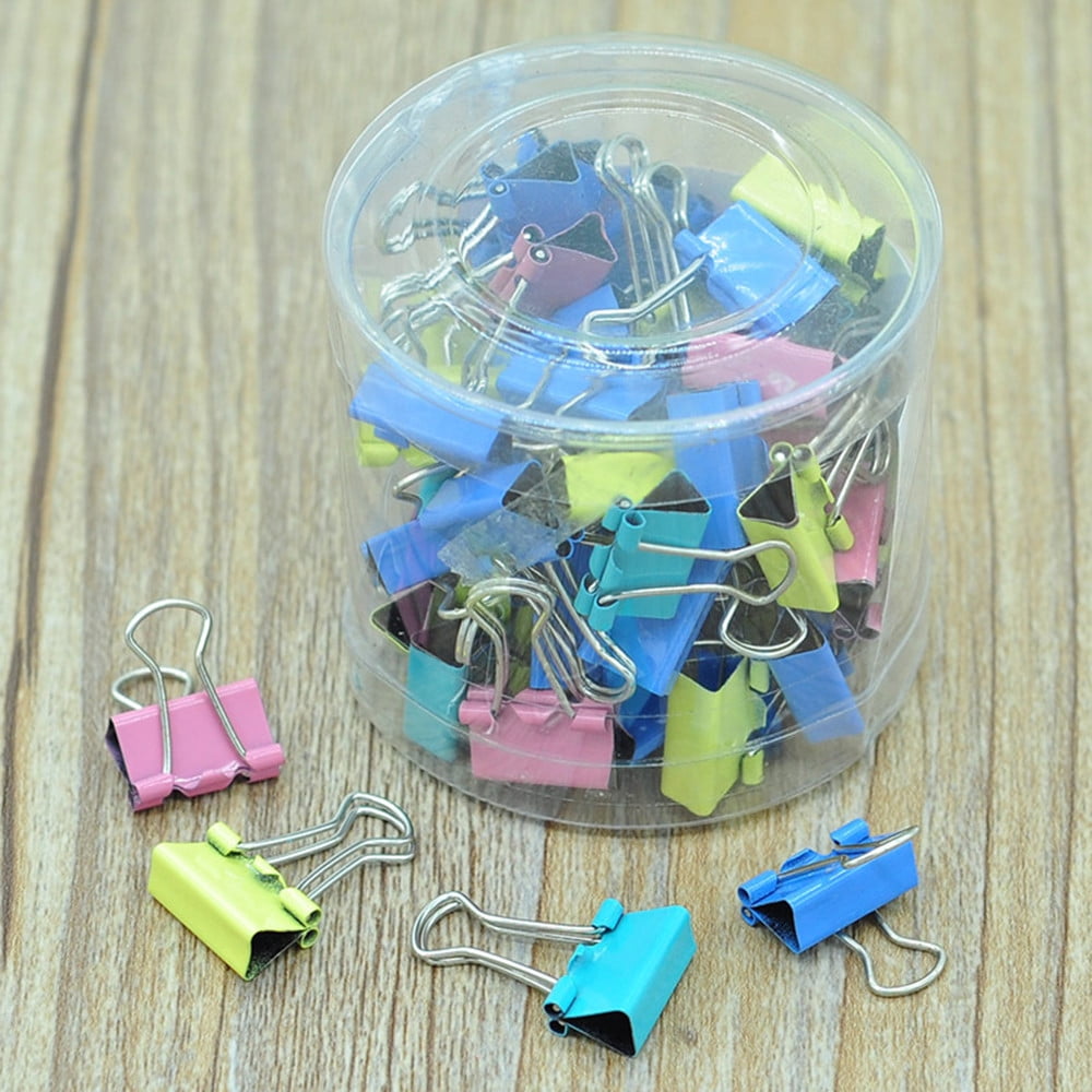 60 Pcs Colored Binder Clips, Paper Clamps, Paper Binder Clips, Assorted sizes, Metal Colorful Binder Clips, for Home Office Supplies Multicolor