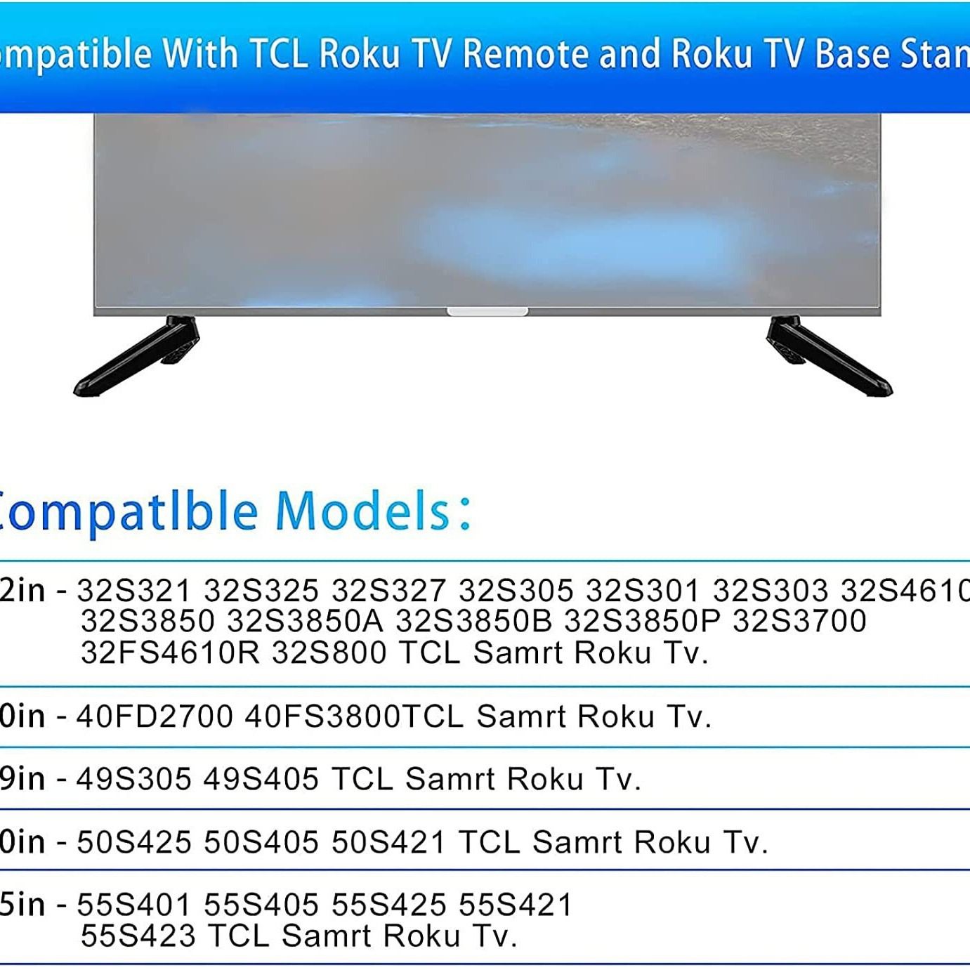 TV Stand Legs for Smart Tv  with Screws, Please Check TV Models Before Purchase TV Stand Legs Replacement, Easy Installation
