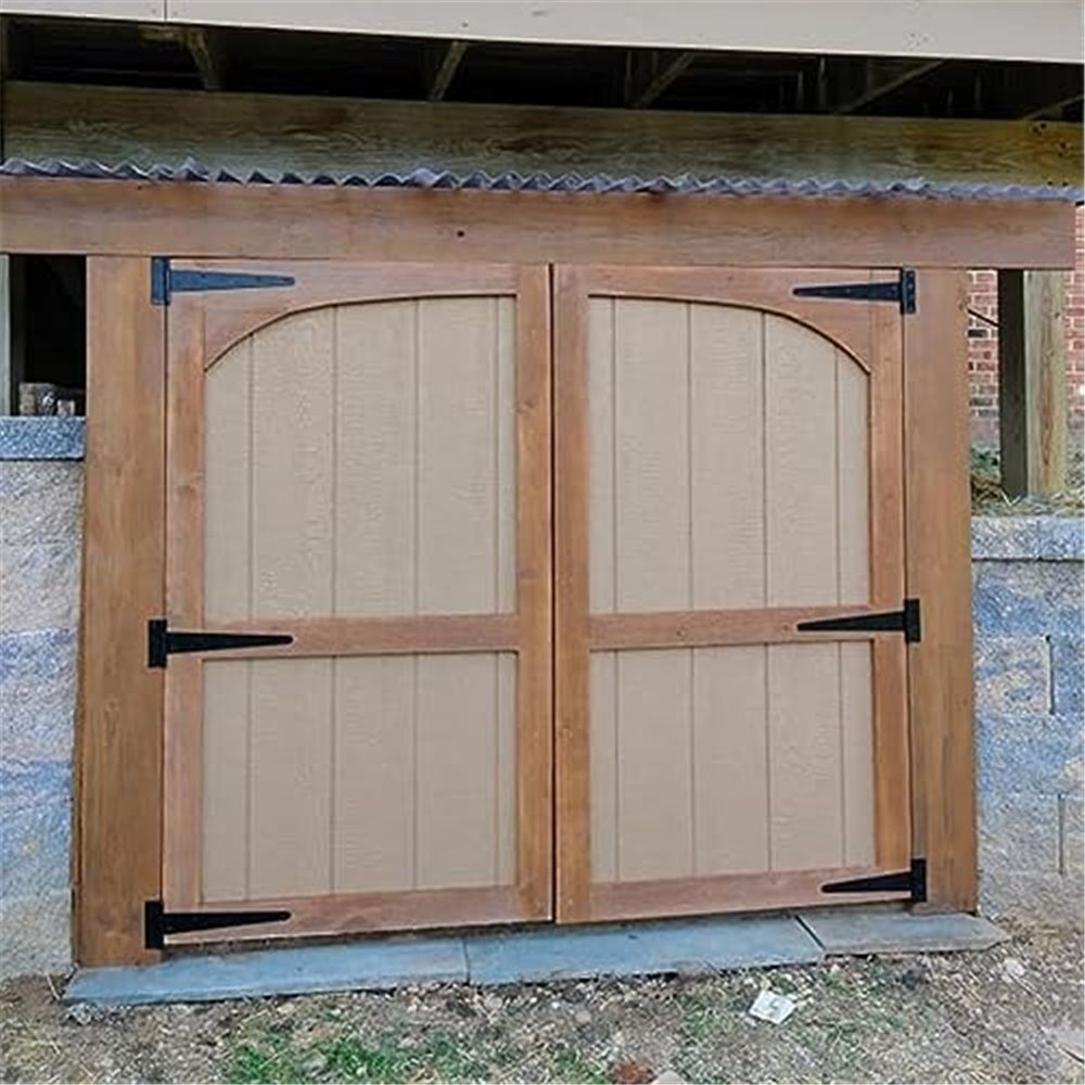 Heavy Duty T Hinge Tee T Strap Shed Gate Barn Fence Door Hinge Wrought Rustproof All Size Black (6 pcs, 8 inch)