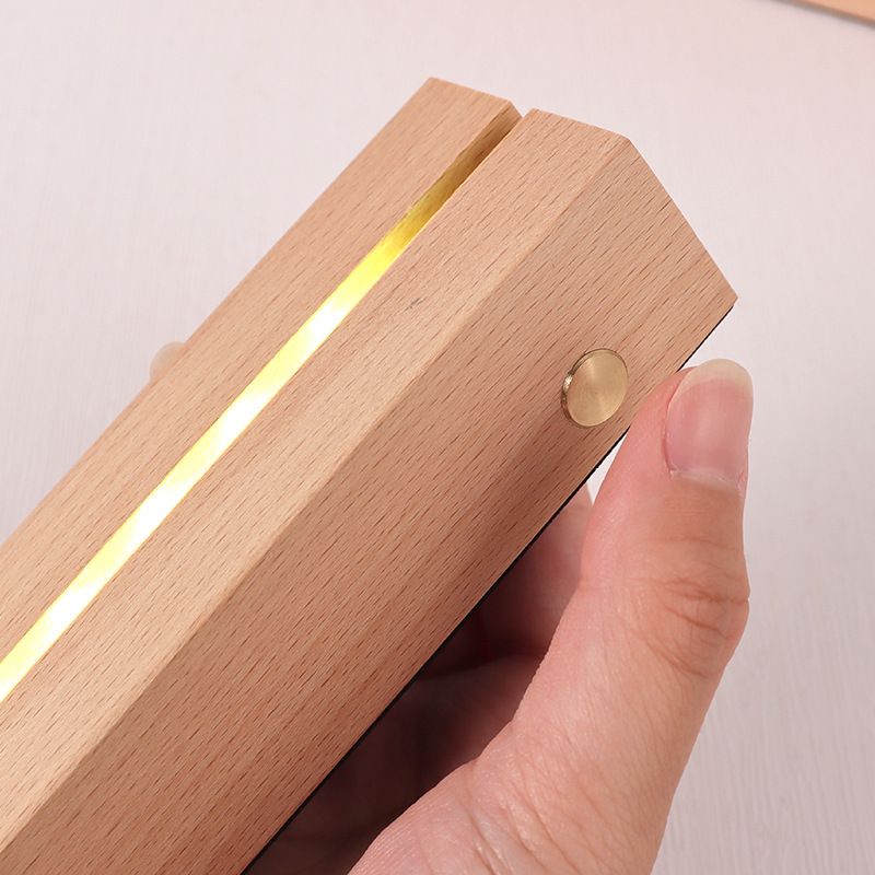 4Pcs 6" Wooden LED Light Stand Base, Colorful Light Rectangle Wood Display Pedestal Led Light Base Night Light Base for Acrylic Sheet 3D Crystal Glass Art