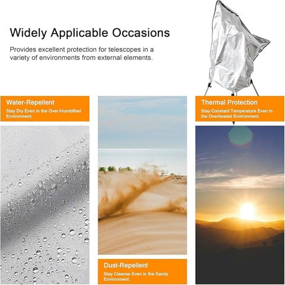 Telescope Cover with Adjustable Drawstring Waterproof Telescope Cover Outdoor Sun Protective Astronomical for indoor or Outdoor Use（160x120CM）