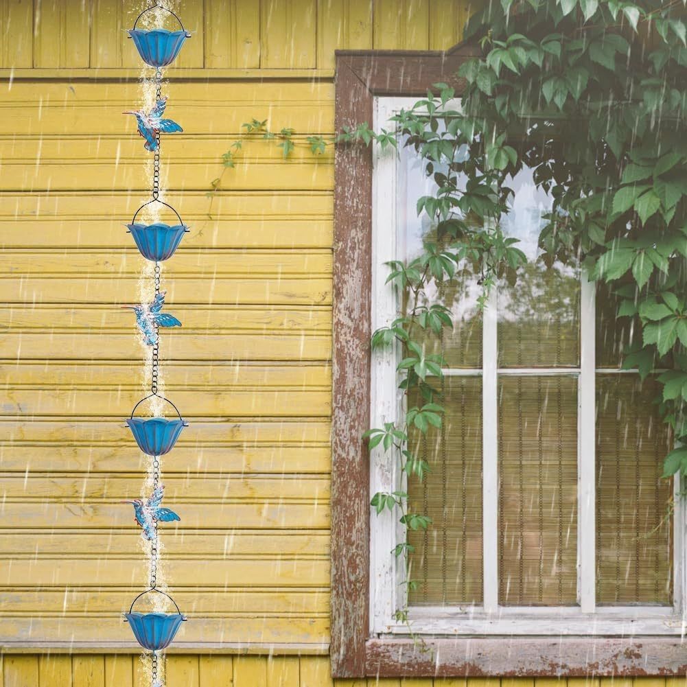 7.87FT Rain Chain, Hummingbird Rain Chains for Outside