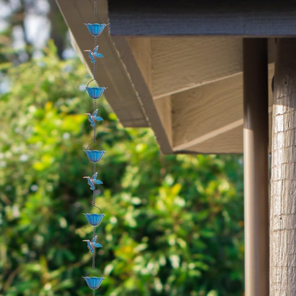 7.87FT Rain Chain, Hummingbird Rain Chains for Outside