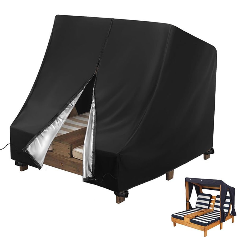 Chaise Lounge Cover for  Wooden Double Chaise Lounge, Waterproof Kids Patio Furniture Set Cover, Weatherproof Covers for Kid Pets Patio Pool Furniture - 34"L x 37"W x 34"H
