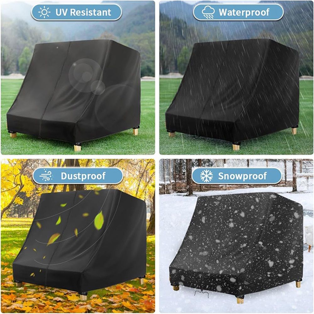 Chaise Lounge Cover for  Wooden Double Chaise Lounge, Waterproof Kids Patio Furniture Set Cover, Weatherproof Covers for Kid Pets Patio Pool Furniture - 34"L x 37"W x 34"H