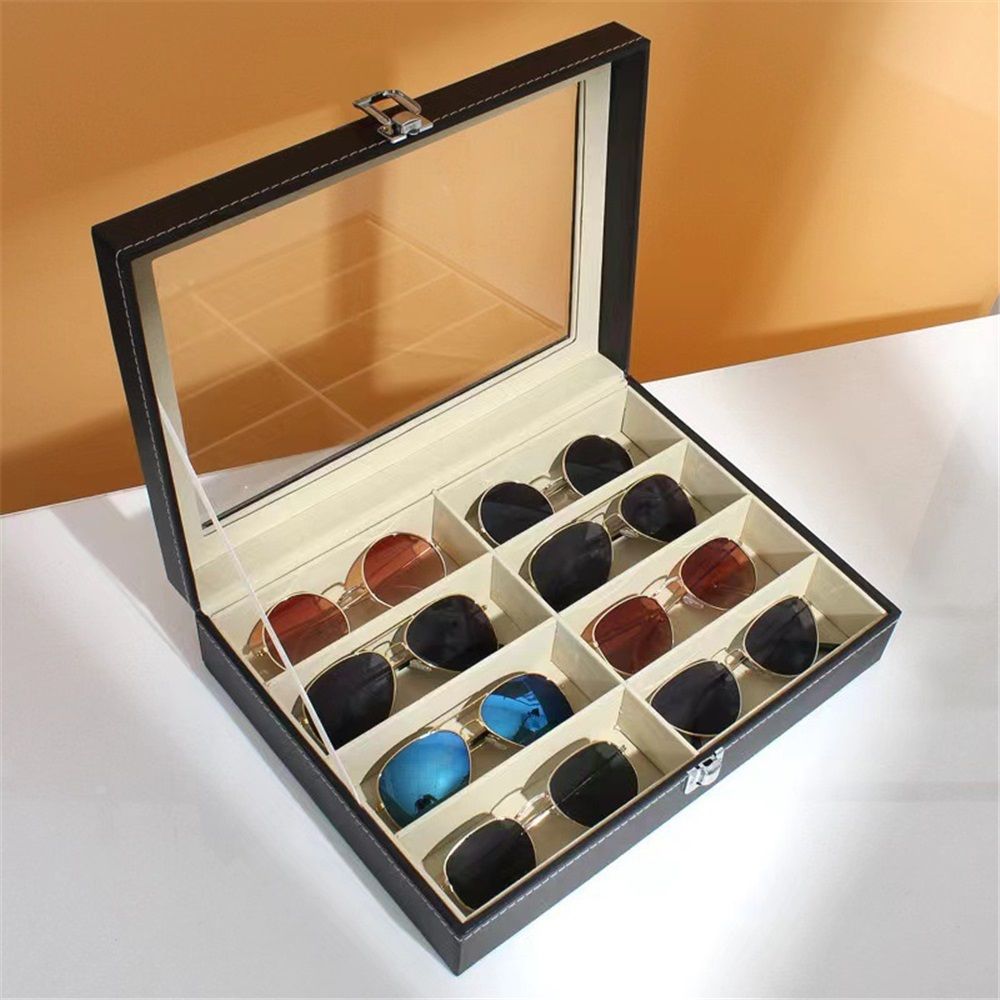 Sunglass Organizer, Sunglasses Display Organizer for Women Men, Sunglasses Case Multiple Pairs（8 grid beige）