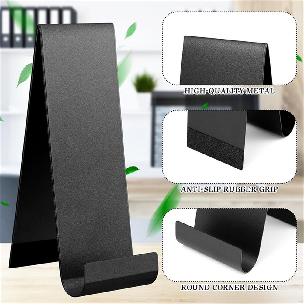 4 Pcs Metal Fancy Brochure Holder Display Flyer Brochure Holder Stand Table Vertical Countertop Literature Organizer for Booklets Pamphlet Magazine Menu Journals(Black)