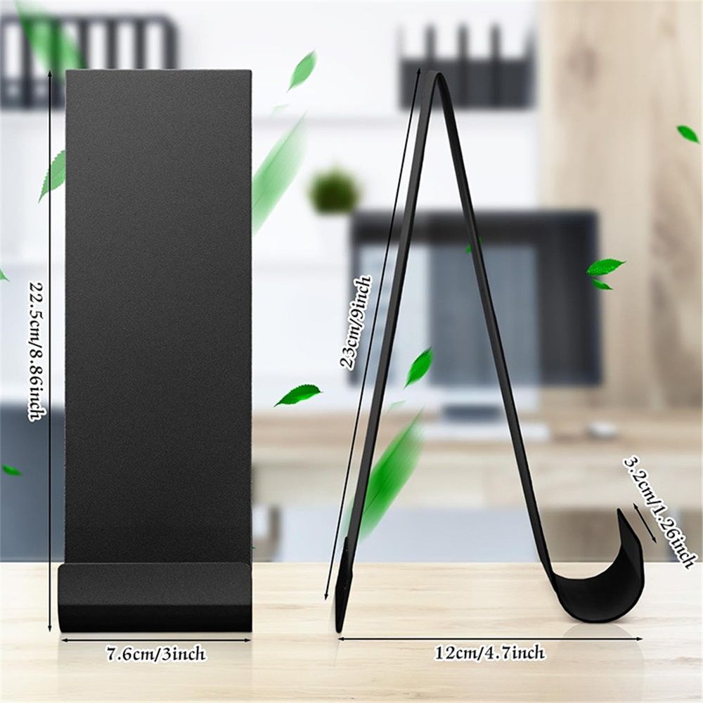 4 Pcs Metal Fancy Brochure Holder Display Flyer Brochure Holder Stand Table Vertical Countertop Literature Organizer for Booklets Pamphlet Magazine Menu Journals(Black)