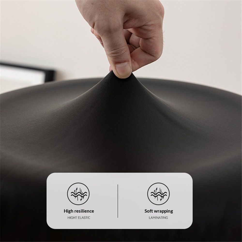 2 pack Round Cover with Elastic for Cushion Barstool, Waterproof Leather Slipcovers, Dia 12-14", Set of Foam Padded Seat Cushions for Vanity Chairs Indoors (High: 2-2.7",Only 2 chair covers)
