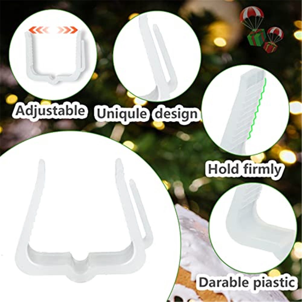 Christmas Light Hangers Clips 1 5/8 inch Fascia Board Clips Hooks Holiday Deck Light Hooks for Christmas Decoration Roof Gutter Fence in Thickness from 1'' to 1 5/8" (White, 100PCS)