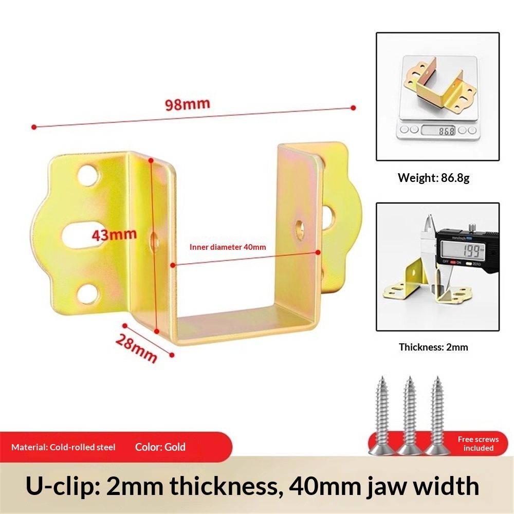 4 pack Bed Support, Bed Corner, Bed Hinge, 40mm Square Bracket, Furniture Fixed Bed Hardware Accessories (4 PCS)