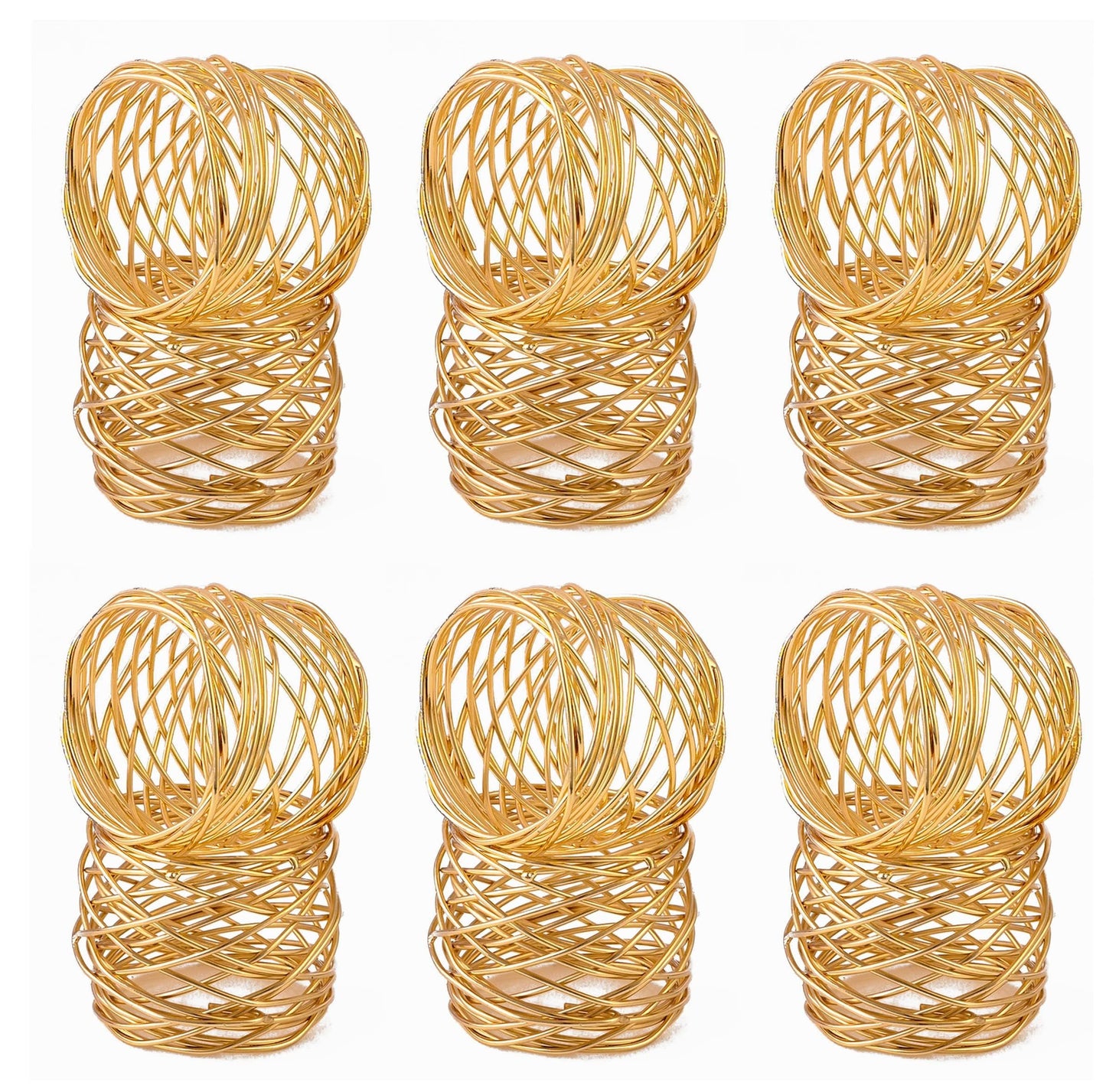 Golden Napkin Rings Set of 12 Handmade Dining Table Napkin Holder Classic Everyday Thanksgiving Holiday Christmas Festive Party Gift Farmhouse Décor