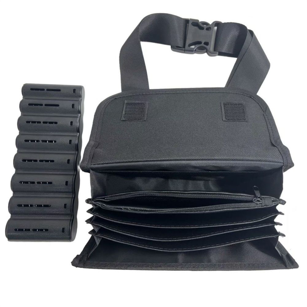 Coin Holder Coin Dispenser, Pack with Banknote Waiters Purse Coin Sorter Coin Organizer, Black Coin Storage Bag for Waitress Server Collector Cashier Change（oniy bag）