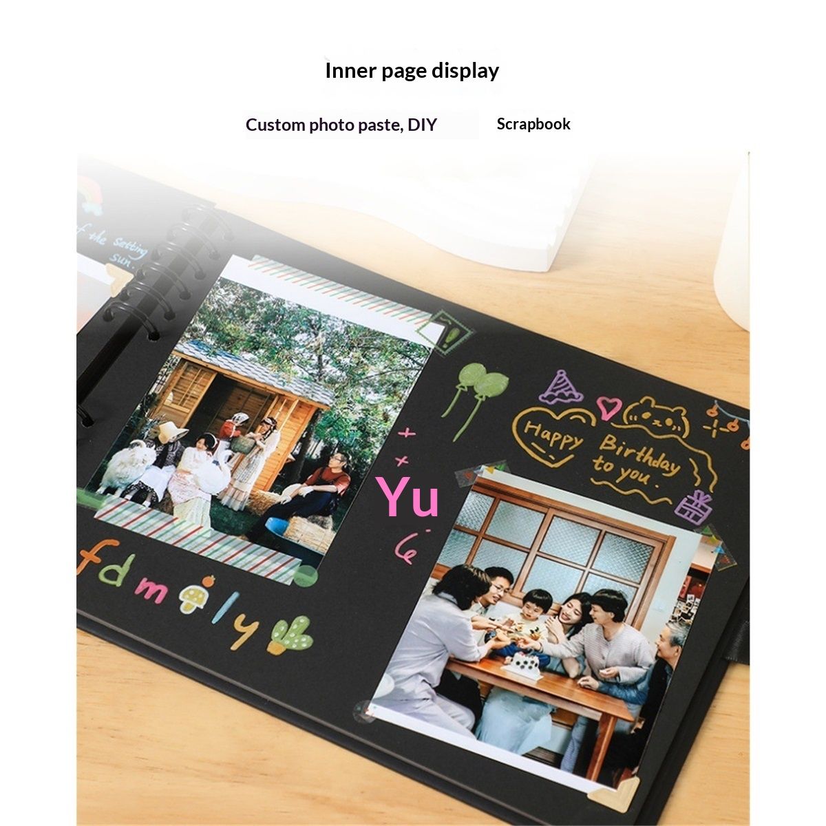 80 Pages Scrapbook Album with  Metallic Markers,Craft Paper Photo Album for Wedding and Anniversary, Family DIY Scrapbook Accessories with Scrapbooking Stickers Corners(Black)…