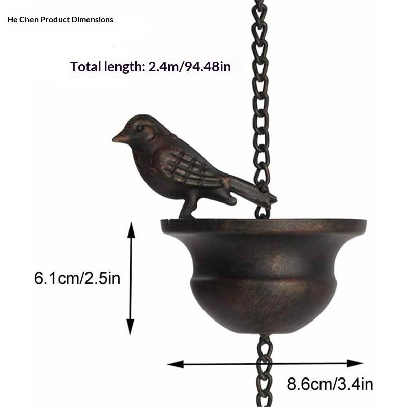 Metal Bird Rain Chain for Gutters
