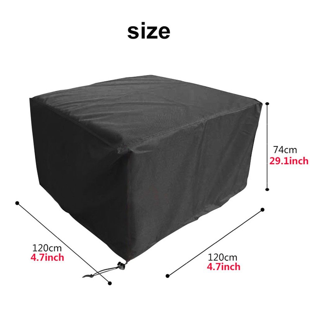 Outdoor Furniture Cover 210D Oxford Cloth Home Waterproof Table and Chair Garden Table Dust Cover（120*120*74CM）