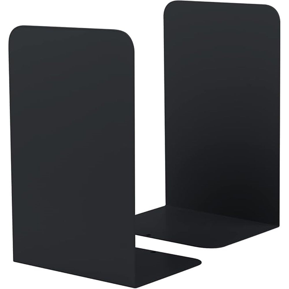 Book Ends, Bookends for Shelves, Home, Office, Metal Book Stopper for Books, Metal Bookend Supports, Modern Minimalist Style Decorative Bookend, Black (1 Pair/2pcs)