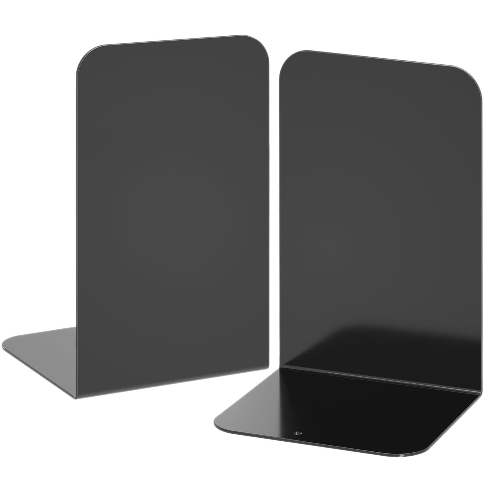 Book Ends, Bookends for Shelves, Home, Office, Metal Book Stopper for Books, Metal Bookend Supports, Modern Minimalist Style Decorative Bookend, Black (1 Pair/2pcs)