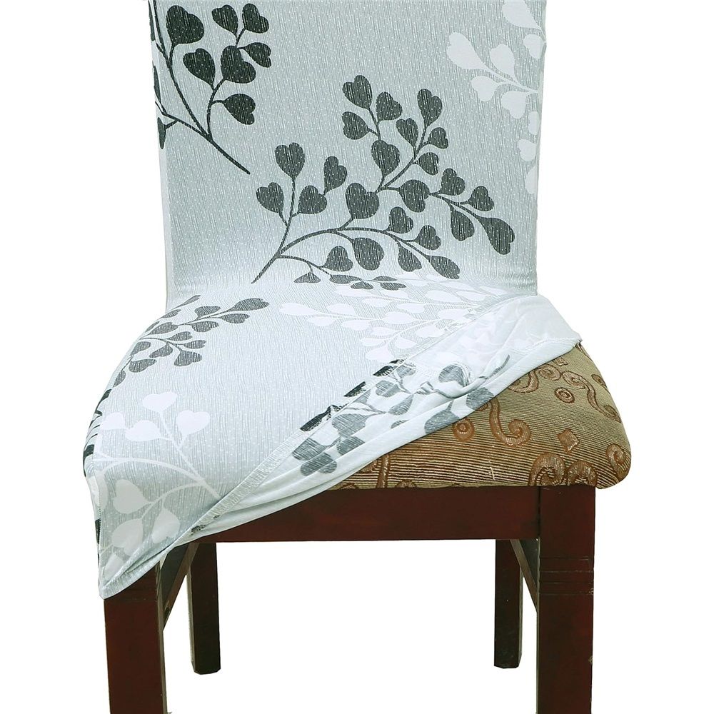 Dining Room Chair Covers for Dining Room Set of 4,Stretch Dining Chair Cover for Dining Room Kitchen Washable Removable(4Pack,Printed Leaf Pattern)