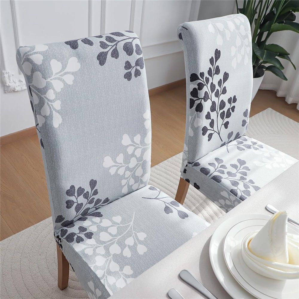 Dining Room Chair Covers for Dining Room Set of 4,Stretch Dining Chair Cover for Dining Room Kitchen Washable Removable(4Pack,Printed Leaf Pattern)