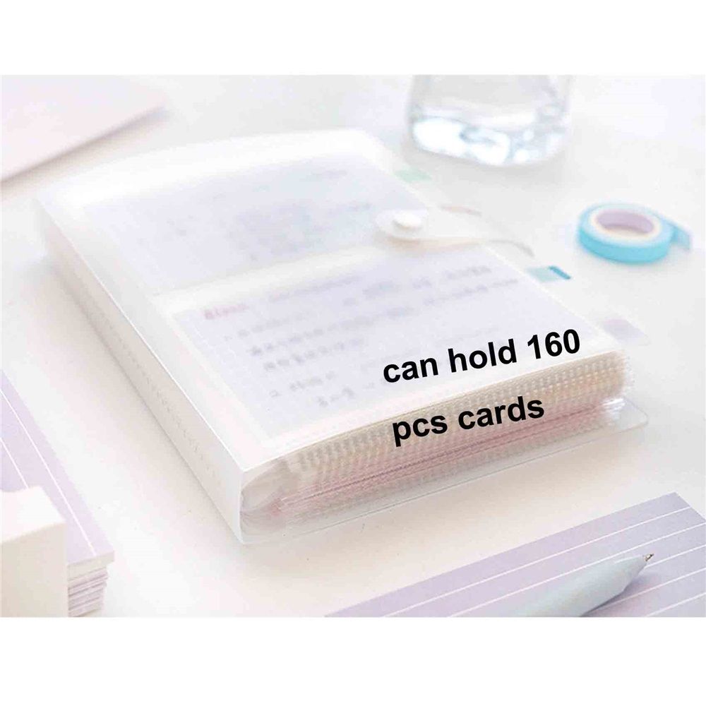 2 Pack 3x5 Index Cards Clear Plastic Holder Organizer Pouches Book Binder 40 Page Hold 160 Cards（Excluding paper）