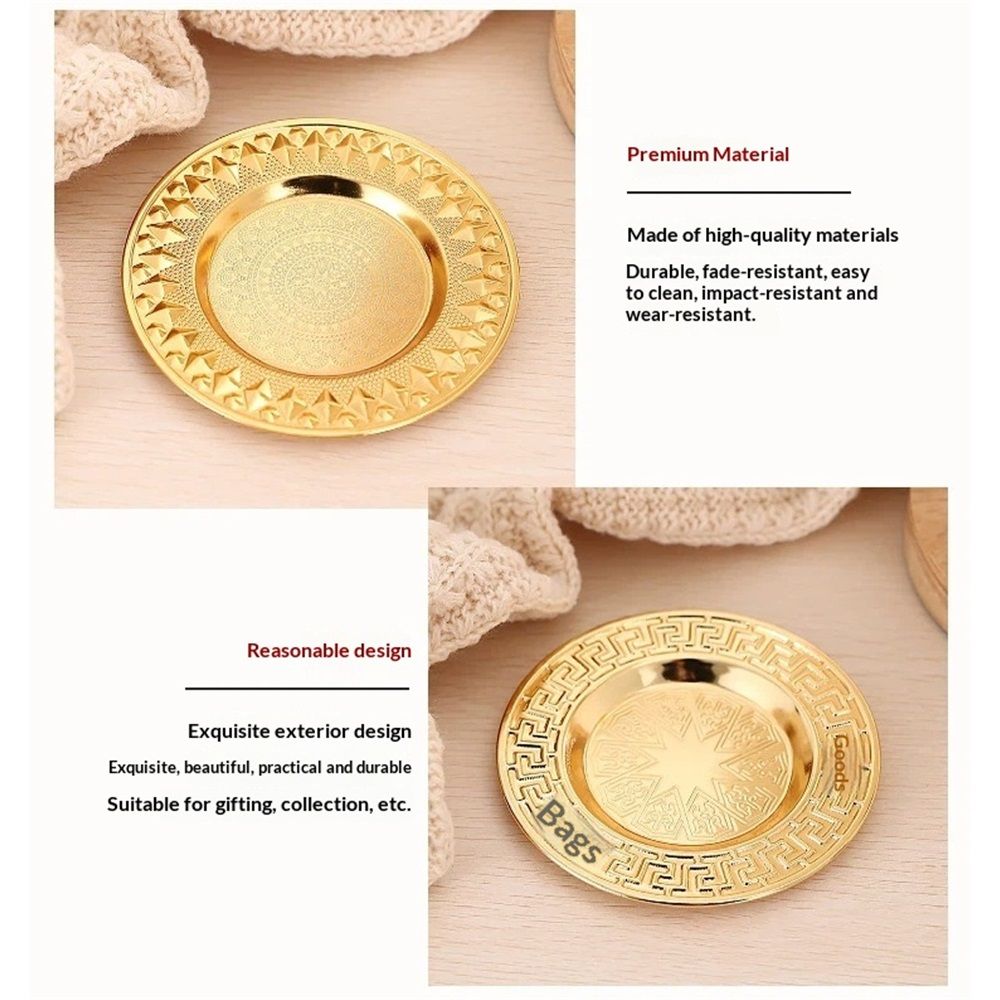 4 pcs Snack Plate with Trim, 6-Inch Dried Fruit Plate Dessert Plate for Home and KTV, Wedding Plates Formal Dining