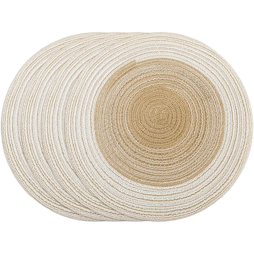 Dining Placemats Set of 4 | linen-cotton Table Mat - 14 in Diameter | Handmade Style for Dinner Plates