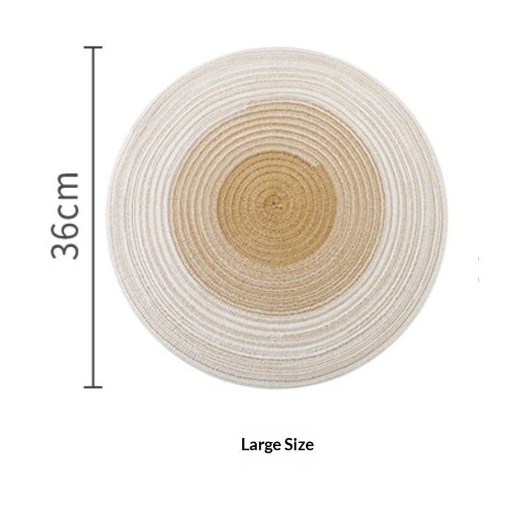 Dining Placemats Set of 4 | linen-cotton Table Mat - 14 in Diameter | Handmade Style for Dinner Plates